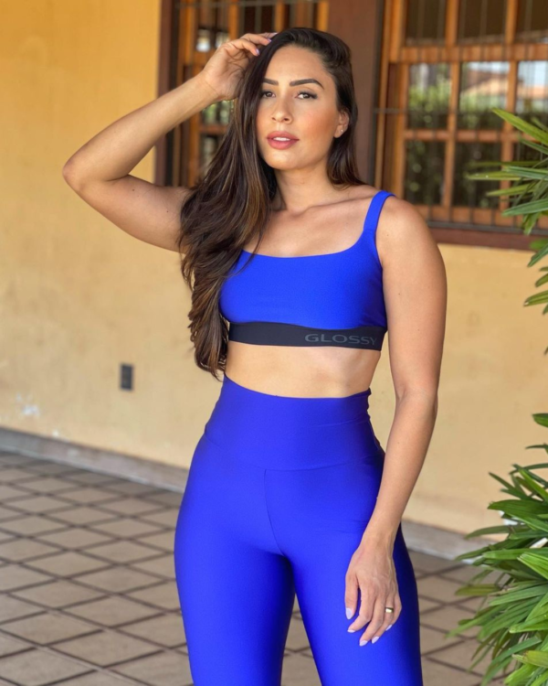 Leggings Fitness Glossy Royal – Image 3